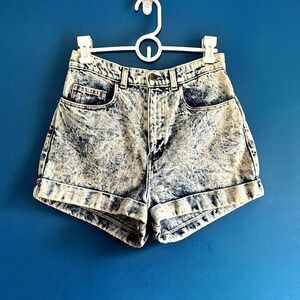 American Apparel‎ Acid Wash Shorts Women's Size 28 Cotton Denim Jorts High Rise